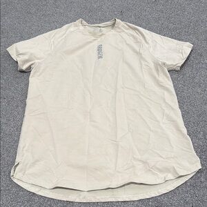 Like New Cream Cotton Short Sleeve Tee Casual